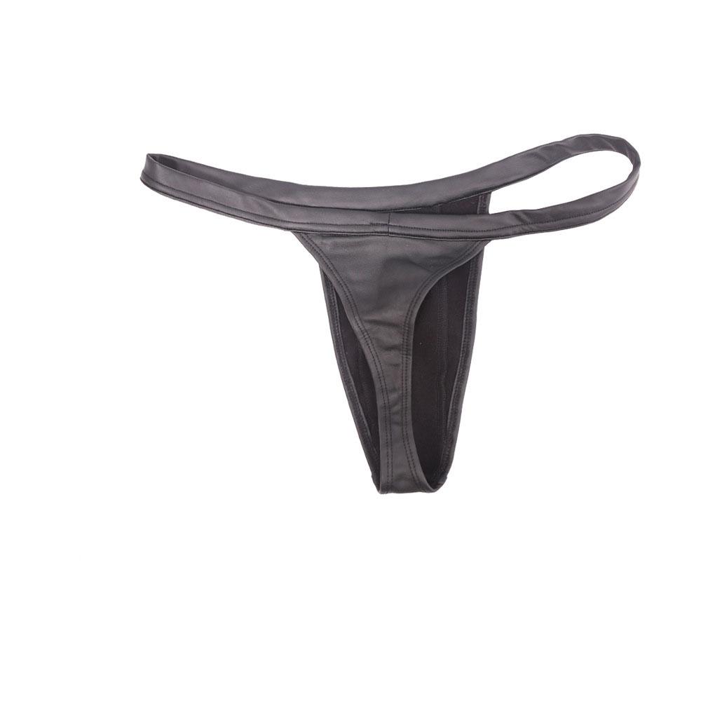 Sexy Mannen Latex Glanzend U-vormige Pouch Slipje Laagvallend G-String Gladde Thongs Kunstleer Micro T-Back Gay Kleding Grote Maten F23