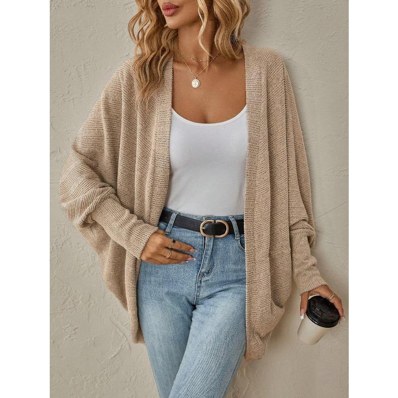 TIFICY Women's Fashion Casual Spring Fall Solid Color Print Long SleeveI Sweaters