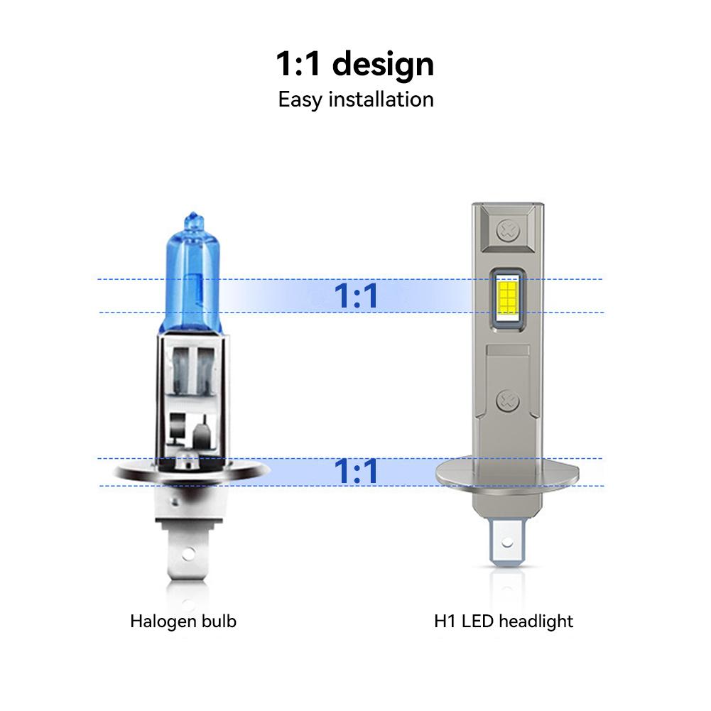 1PC H1 H3 H7 Car LED Headlight Bulb 50W CSP Car Automobile Headlamp Fanless Light Auto Diode Fog Lamps 12V 6000K