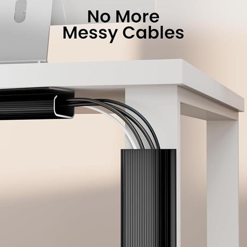 40Cm Pvc Desk Cable Tray Cable Management Under Desk Channel Cable Raceway Cord Hider No Drilling For Home Office Wire Organizer