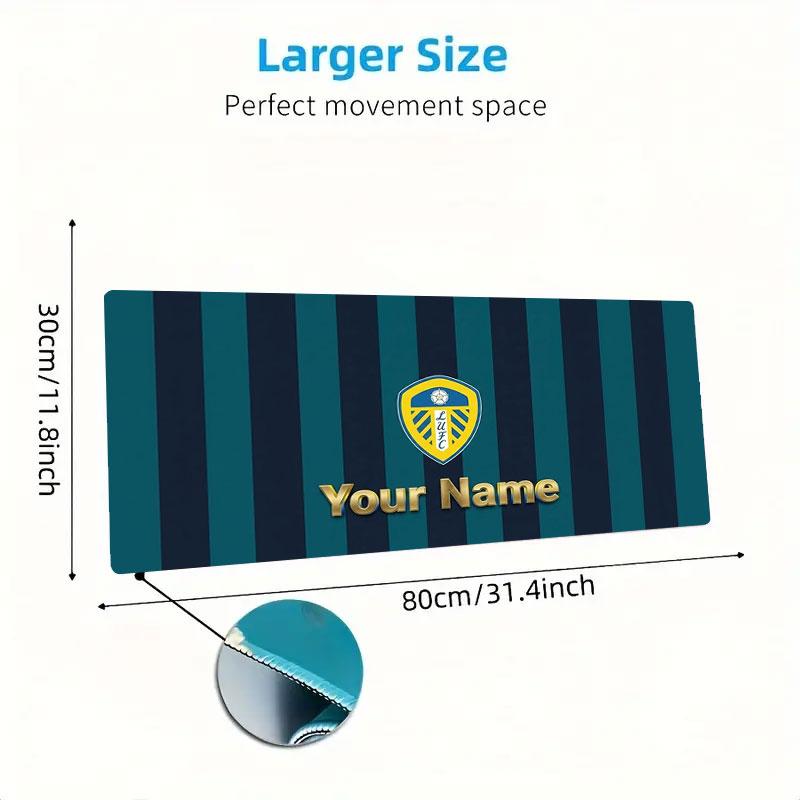 Leeds United Custom Name Large Size Mouse Pad Large Gaming Table Cushion Non-slip Laptop Tablet Big Mousepad XXL Mat Mini PC Playmat With Lock Edge