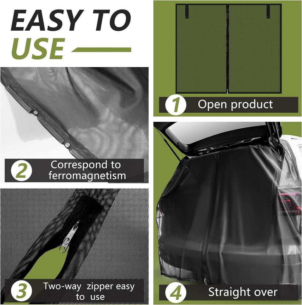 Car Tailgate Magnetic Mosquito Screen Sunshade Mesh