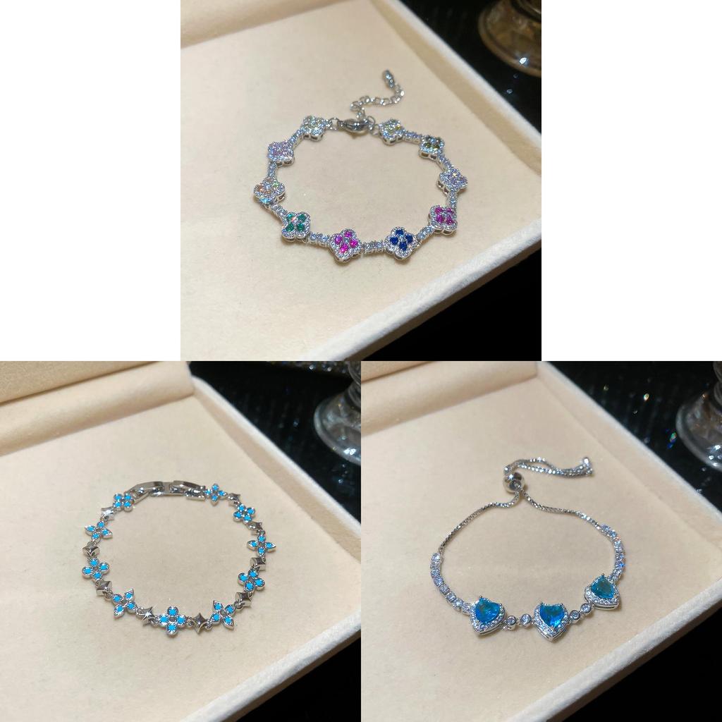 Bracciale a Manica Floreale in Argento Zirconato alla Moda per Donne Accessorio da Ufficio