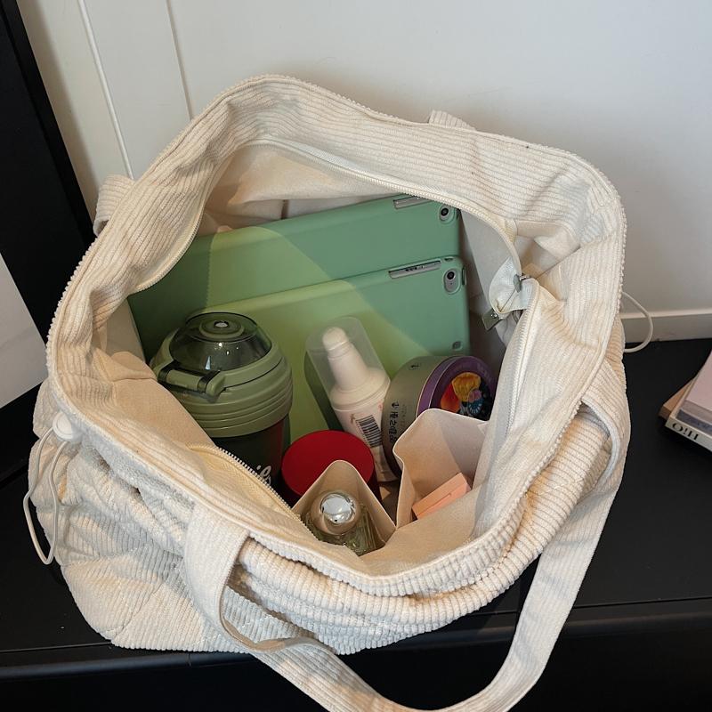 Cord-Tragetasche Damen-Arbeitstasche Große Kapazität Schultertasche