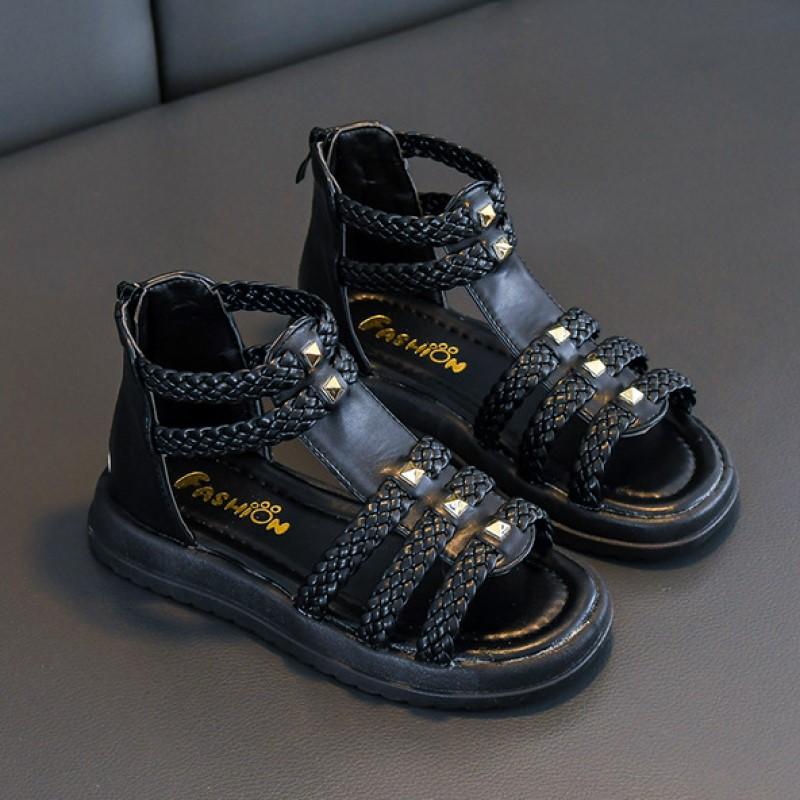 Summer New Fashion Open Toe Princess Shoes Soft Soled Children's Shoes Roman Shoes Girls Sandals
