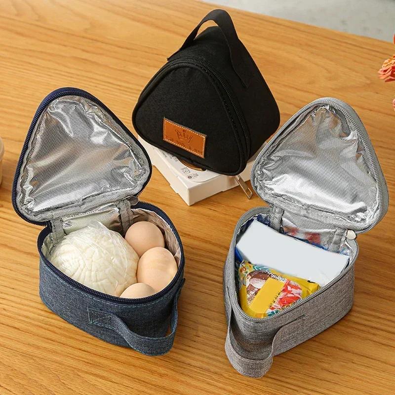 Mini Triangular Insulation Bag Aluminum Foil Thermal Cooler Lunch Tote Student Rice Bag Lunch Box Bento Lunch Carry Bags