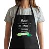 Kitchen Apron - Thank You Unforgettable Retired Woman - Black - Cotton - Breton Print