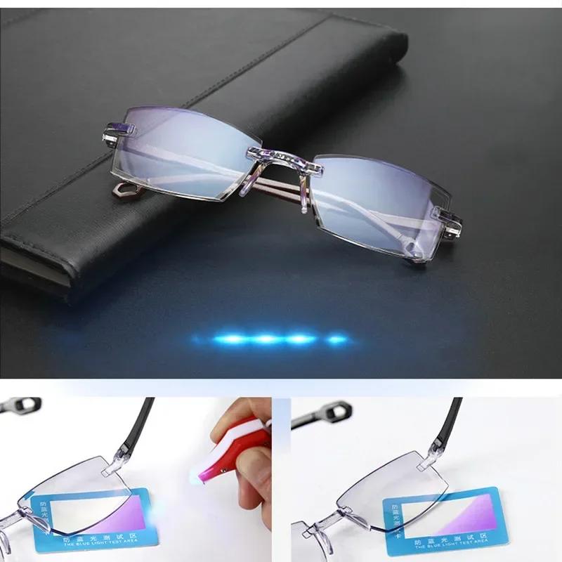 New Reading Glasses gentlemen Magnification Eyewear Presbyopic Glasses Diopter Dimond Cutting +1.0 To +4.0 Blue Light Glasses