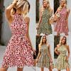 Sleeveless Waist-hugging Dress Summer Print Skirt