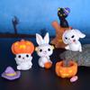Cartoon Halloween Hase Geist Figuren Kürbis Schwarze Katze Mikro Figur Ornamente Geisterfest