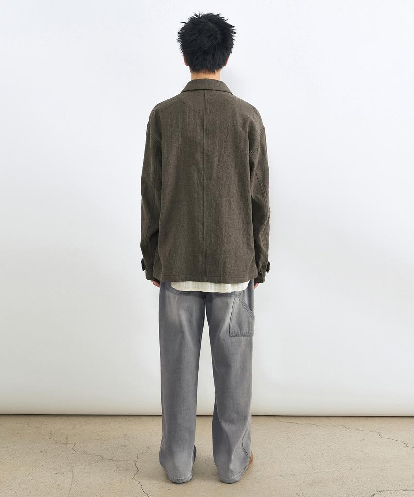 Insilence Linen French Work Jacket Brown