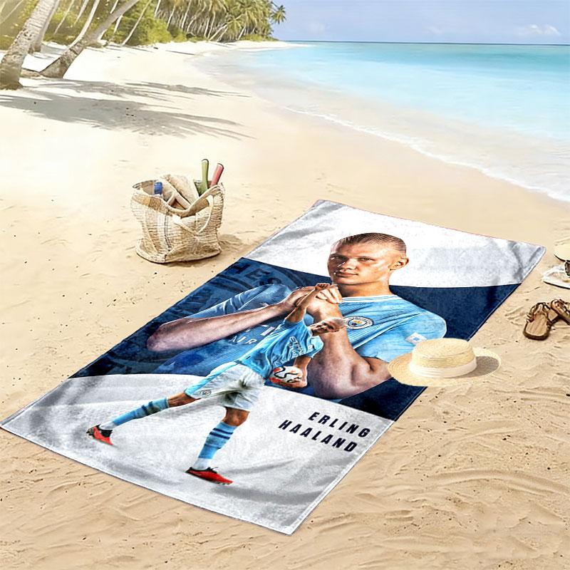 Erling Haaland King Beach Towel, Large Soft Quick Dry Towel for Beach Camping Swimming