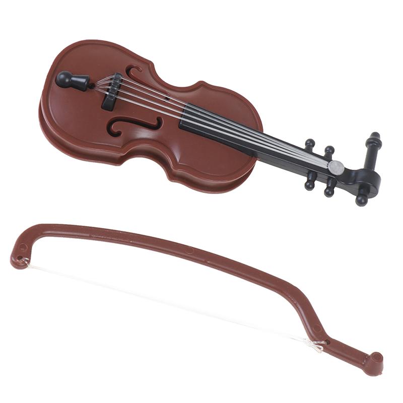 1/12 Dolls House Miniature Plastic Violin Music Instrument Model Accessories Toy