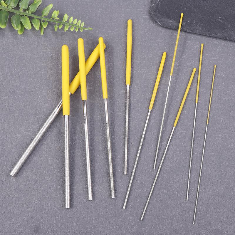 Diamond Cylindrical File 1/1.2/1.5/1.7/2.2/2.7/3.3/3.8/4.8/5.8Mm Diameter Reaming File Grinding Tool Jade Alloy Assorted File