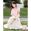 Nianhua Women's Elegant Short Sleeve Top & Midi Dress Set