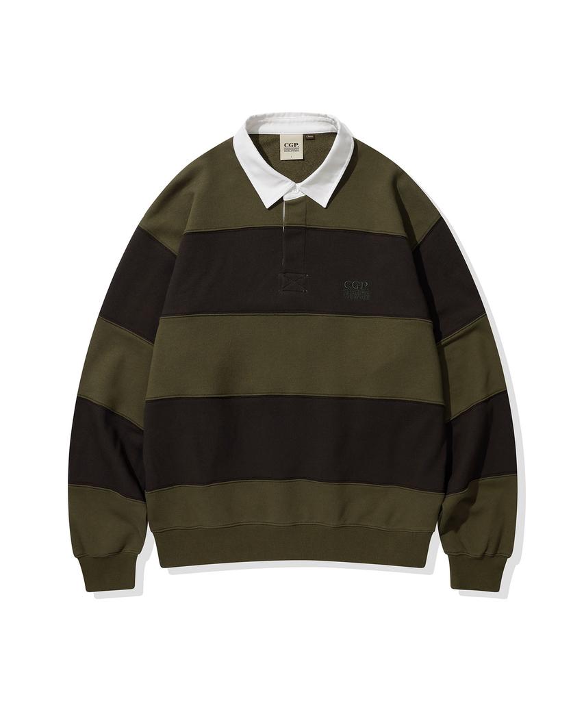 CGP Striped Rugby Sweatshirt_Olive