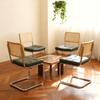 Esszimmerstühle Set von 4, Akzentstühle aus Kunstleder mit Chrombeinen, Mid-Century Breuer Design Stühle, Gepolsterte Esszimmer Wohnzimmer Küchenstühle