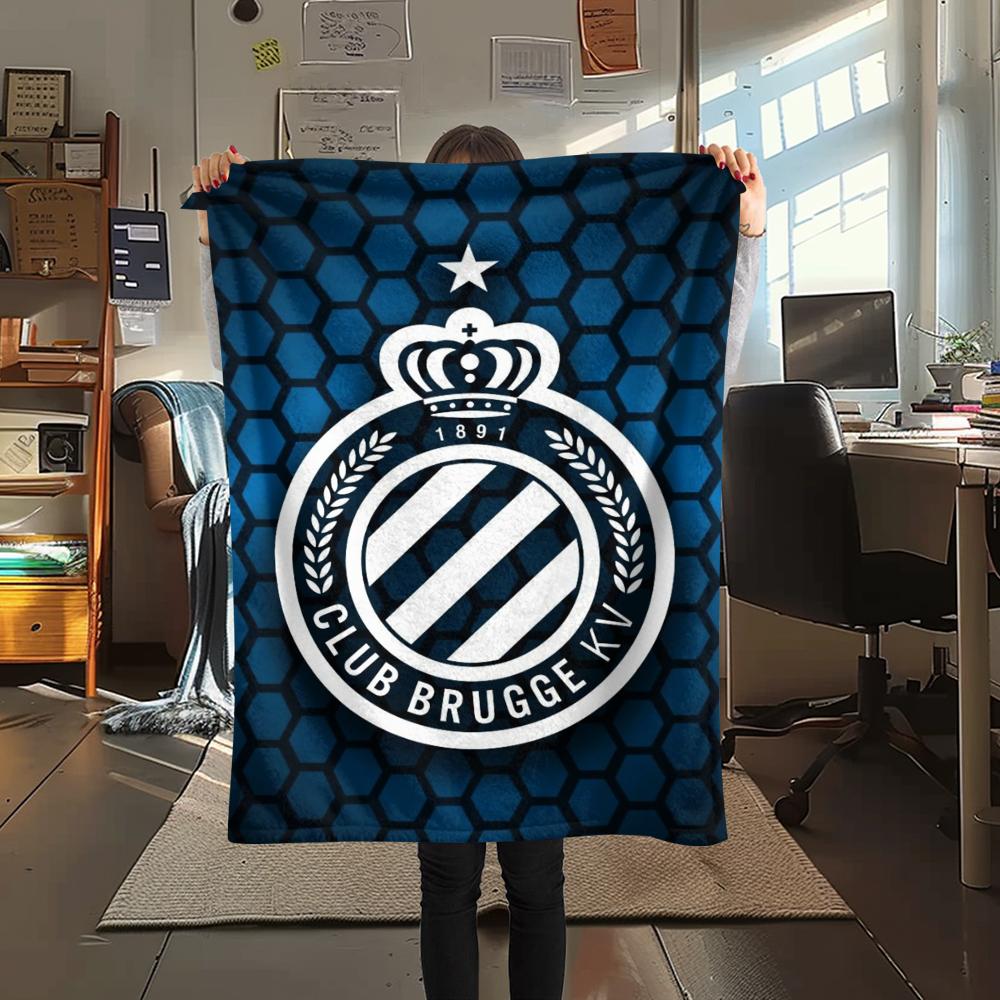 1 ks Flísová deka s potlačou Club Brugge K V, Vysoká kvalita, Pohodlná na všetky ročné obdobia, Domáca dekorácia, Teplo a pohodlie, Ideálna ako vianočný darček