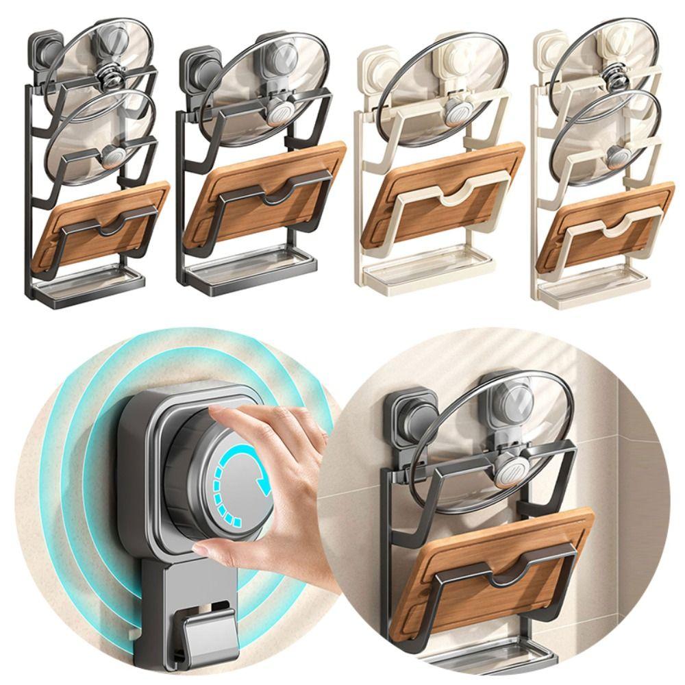 Multi-Layer Pot Lid Storage Rack Wall Hanging Pot Cover Rack  for Kitchen