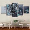 Décor Mural pour Chambre à Coucher ou Salon 5 Pièces Impression HD Animaux Tigre Féroce Images Toile Affiches Modulaires Peintures Encadrées Art