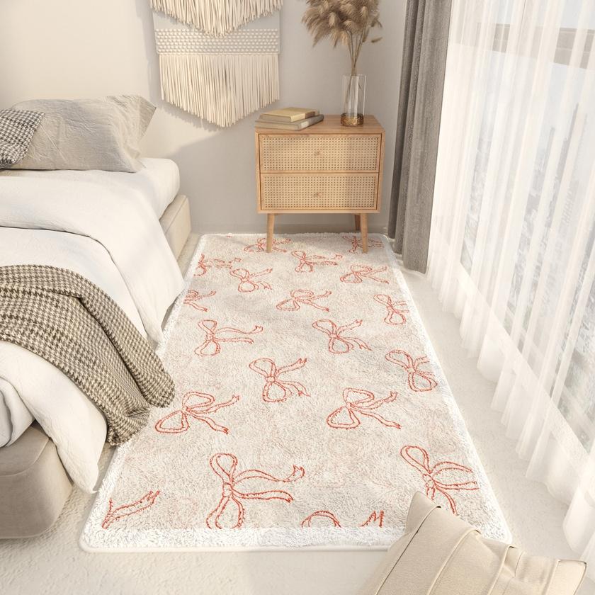 Ins Thicken Plush Bedroom Rugs Fluffy Soft Washable Carpet for Living Room Decoration Cute Bedside Floor Mat