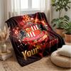 Sunderland FC Custom Name Text Flannel Blanket Soccer Logo Personalized Fleece Throw Blanket Special Gift For Sofa Bedroom Home