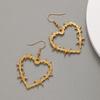 Gothic Vintage Punk Exaggerated Thorns Big Heart Earrings for Women Fashion Hip Hop Band Street Party Jewellery Gift