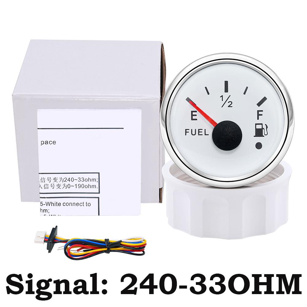 240-33 Ohm Fuel Level Gauge Fuel Level Sensor 52mm Fuel Level Meter With Red Backlight Oil Indicator Range 100-500mm Sensor