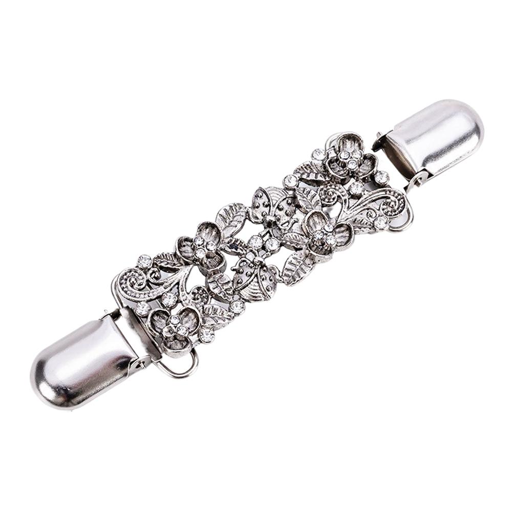 Retro Sweater Cardigan Shawl Clips Clasps Clothing Pins Vintage Dresses Clip Brooch Clip Shirt Clips for Women Girls Rhinestone