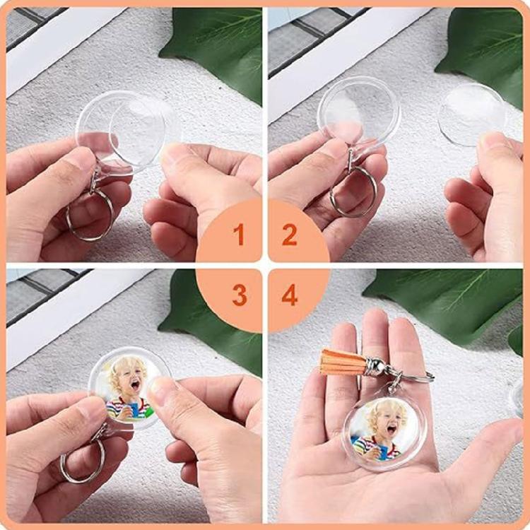 Acrylic Blank Photo Frame Keychain Portable Cell Phone Accessories Decoration