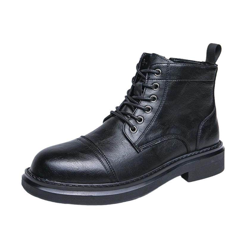 Mode Mode Outdoor Herrenstiefel Rutschfest Abriebfest Stiefel Schnürschuhe Vielseitige Männliche Lederschuhe Business Stiefelette Dating Loafers Schuhe