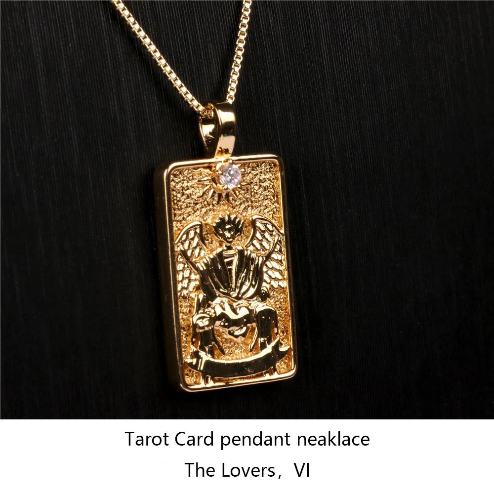 Fashion Tarot Card Pendants Necklaces for Women 2024 Goth Stainless Steel Tarot Moon Choker Necklace Tarot Divination Jewelry