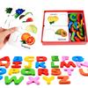 Alphabet Lernkarten, ABC Montessori Lernspielzeug Geschenke für Vorschullernen Puzzle, Holzbuchstaben Lernkarten Spiel