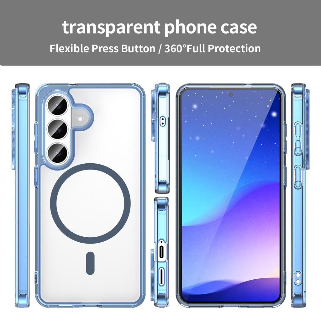 Capa Transparente para Celular Samsung Galaxy S26 Plus, Capa Magnética para Celular Não Amarelante para Samsung Galaxy S26 Plus