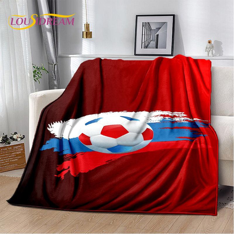 3D Football Art Cartoon Soft Plush Blanket,Flannel Blanket Throw Blanket for Living Room Bedroom Bed Sofa Picnic Cover Bettdecke