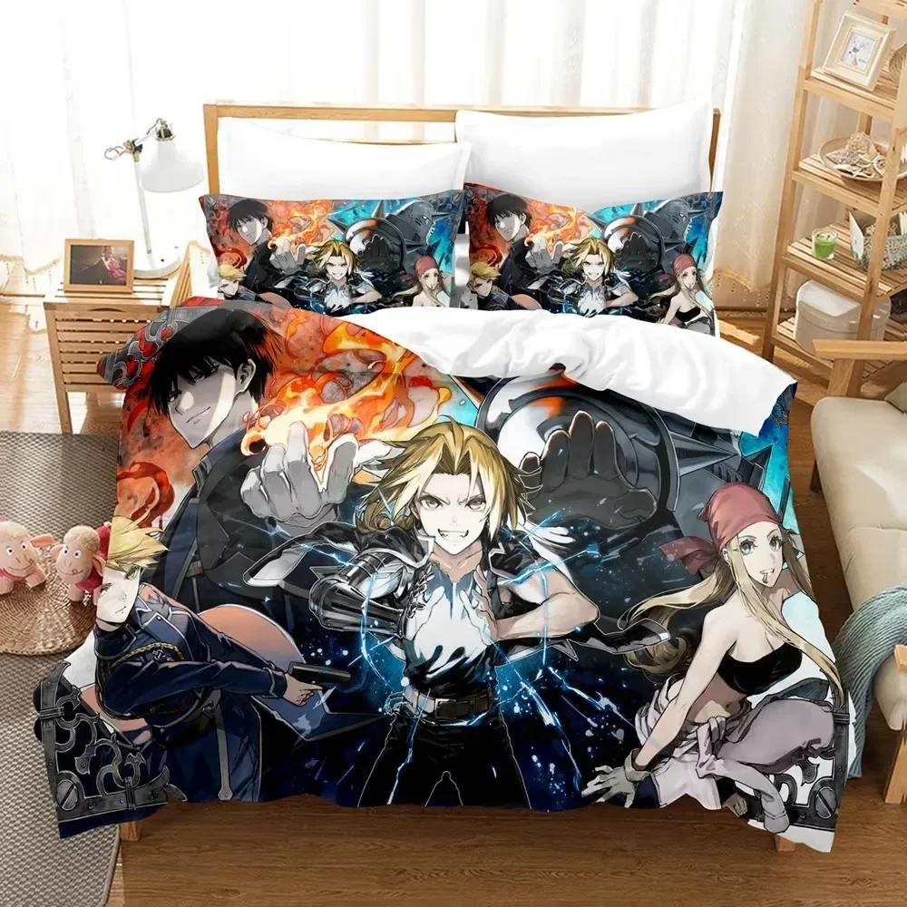 3D Print Anime Fullmetal Alchemist Bedding Set Bedroom Soft Modern Bedspreads Comefortable Duvet Cover Quilt Cover Pillowcase