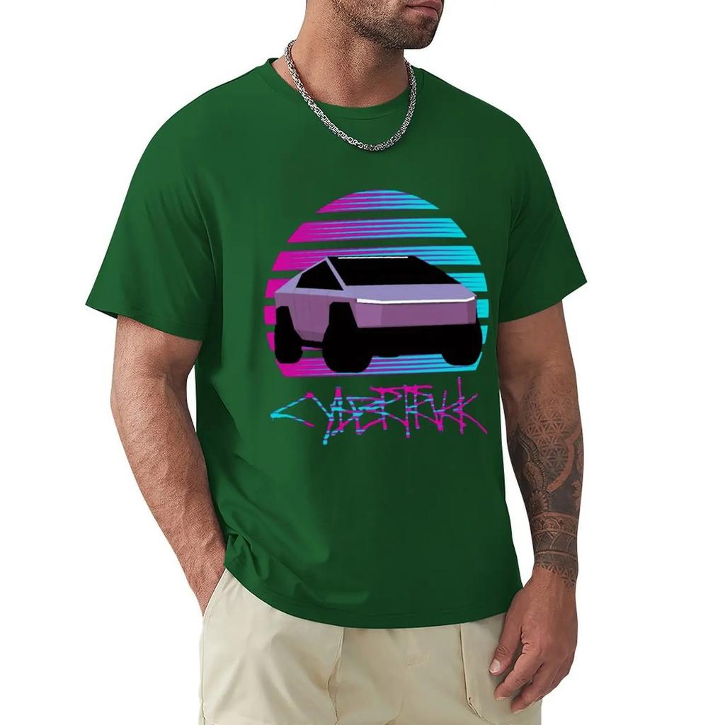 Cybertruck Cyber Truck Graffiti Future Aesthetic T Shirt Harajuku Short Sleeve T-shirt 100% Cotton Graphics Tshirt Tops