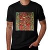 Antik persisk matta Fågel Träd Blommor Ca 1600 Tryck T-shirt Utomhussporter Kortärmad Topp