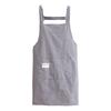 Cooking Apron Stripe Printing Front Pocket Sleeveless Anti-dirty Kitchen Women Doing Housework Clothes Protector Apron Daily Use