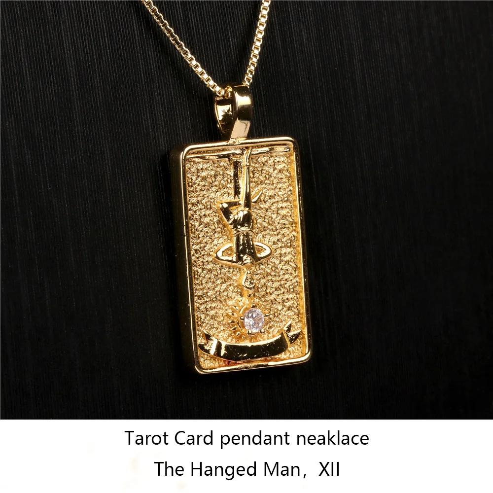 Fashion Tarot Card Pendants Necklaces for Women 2024 Goth Stainless Steel Tarot Moon Choker Necklace Tarot Divination Jewelry