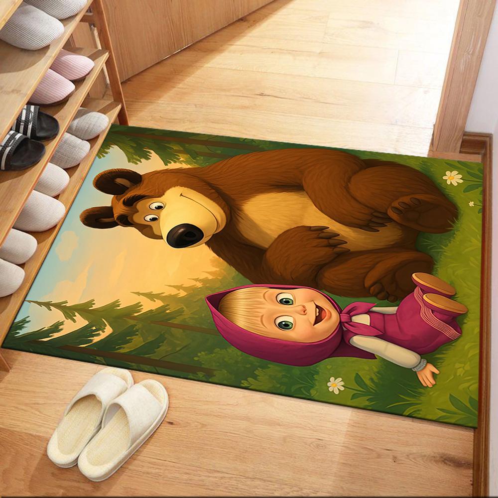 Masha Bear Area Rug Suitable for Bedrooms Game Room Study room Decorate room Anti-slip Rug Anime Office Decor Gift for Festivals