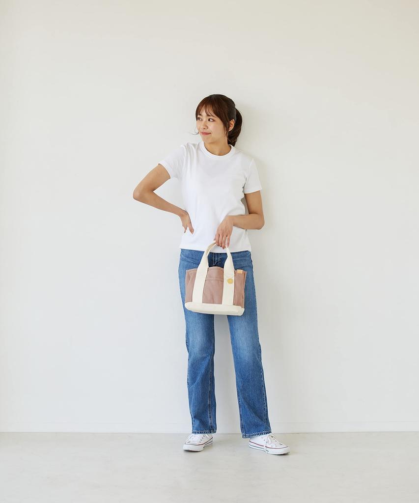 DOT&STRIPE MONOPIA Canvas Divided Mini Tote Bag DS-13959A Women's Pink Free Size
