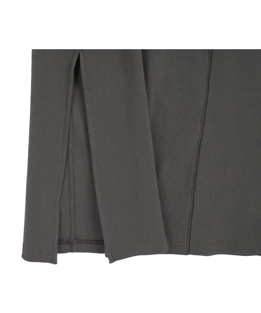 HIGH SCHOOL DISCO Half-Zip Hooded Long Dress Gray