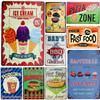 Vintage Metal Tin Signs Dad BBQ Hamburger Hot Dog Pizze Fries Cupcake Ice Cream Fast Food Wall Decor For Kitchen Cafe Diner
