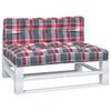 2 Piece Pallet Cushions Red Checkered Pattern Fabric