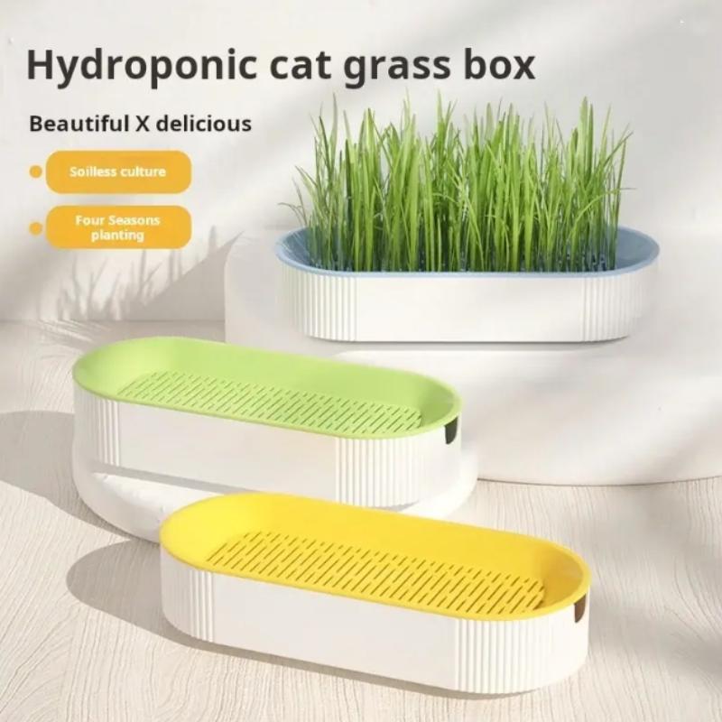 1Pc Hydroponic Cat Grass Box Treats Catnip Soilless Planting Pot Set for Easy Growth Soilless Cultivation Safety Material