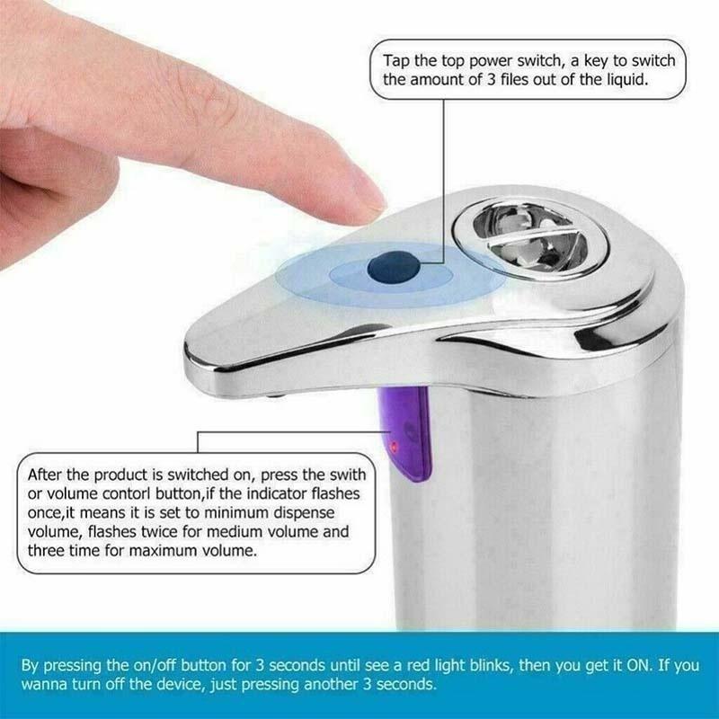 Stainless Steel Household Office  Handsfree Automatic IR Sensor Touchless Soap Liquid Dispenser