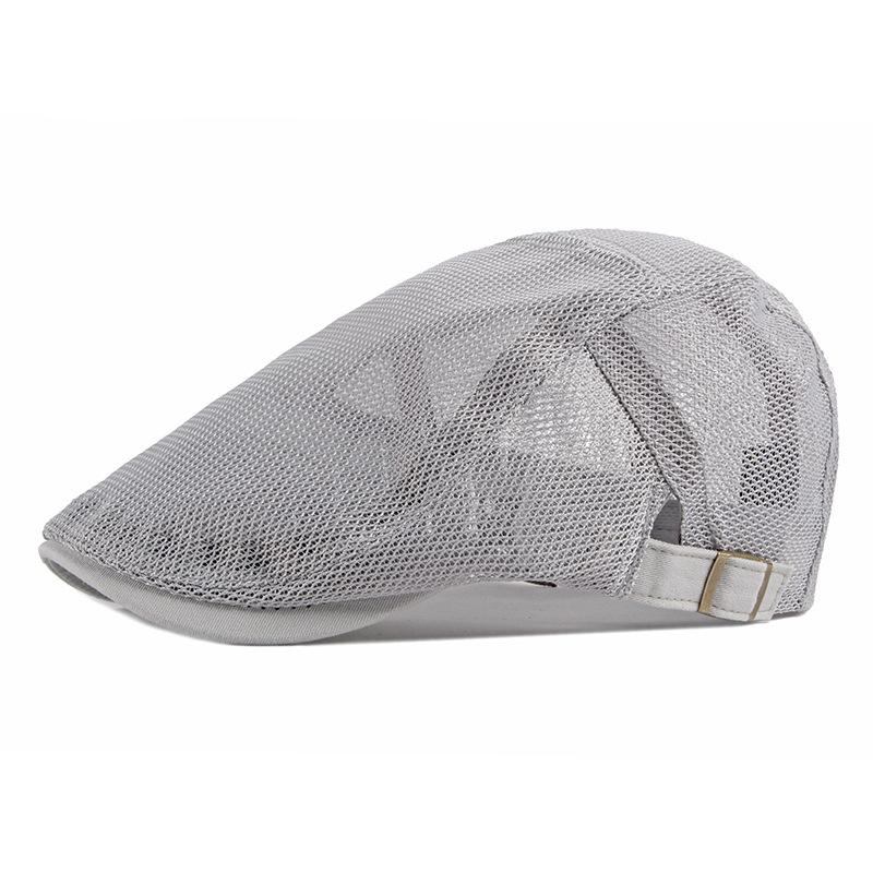 HT2215 Beret Spring Summer Men Women Cap Adjustable   Flat Cap Breathable Mesh Cap for Men Women Solid Plain Beret Cap