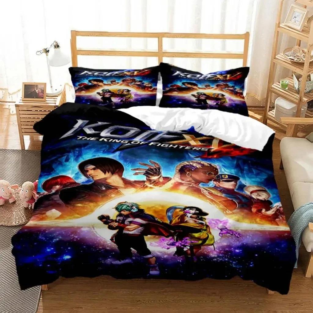 Anime King Of Fighters KOF Bedding Set Boys Girls Twin Queen Size Duvet Cover Pillowcase Bed Kids Adult Home Textileextile