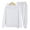 Sweat-shirt de sport à capuche en velours pour homme, ensemble 2 pièces chaud et épais, couleur unie, polaire à la mode